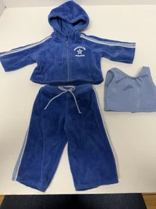 American Girl Athletics Girl of Today blauer Velours Trainingsanzug 2000 gebraucht, in einwandfreiem Zustand - Bild 1 von 4