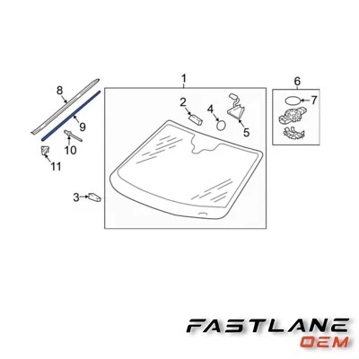 2018-2023 VOLKSWAGEN TIGUAN LEFT WINDSHIELD MOLDING BRACKET NEW OEM 5NA 854 541 - Image 1 of 4