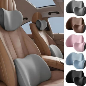 Set 2 pezzi cuscino collo auto memory foam e supporto lombare per driver e passeng GF - Foto 1 di 17