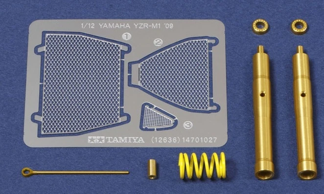 Tamiya 12636 1/12 Scale Model Yamaha YZR-M1 '09 Front Fork Set 14117/14119/14120 - Image 1 of 1