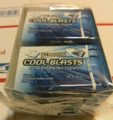ICE BREAKERS Cool Blasts Sugar Free Chews Mints Peppermint Ice Cool Blast - Image 1 of 2