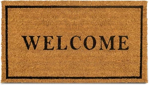 Coco Coir Door Mat with Heavy Duty Backing, Welcome Doormat, 17.5”X30” Size, Eas - Picture 1 of 12