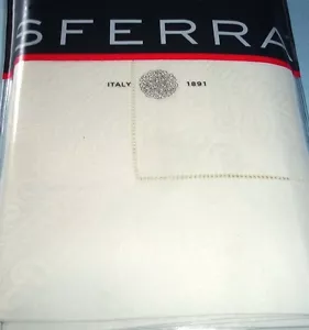 Sferra Tasso Elfenbein Standard Schein ägyptische Baumwolle Satin Jacquard Italien Neu - Bild 1 von 2