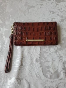 NWT BRAHMIN Debra Melbourne Embossed Leather Wallet Brown - Picture 1 of 4