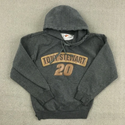 Tony Stewart Hoodie Medium Adult Gray Winners Circle Sweatshirt NASCAR #20 * Cover