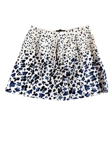 Minifalda Banana Republic Factory talla 6 azul blanca con bolsillos florales plisados algodón - Imagen 1 de 9