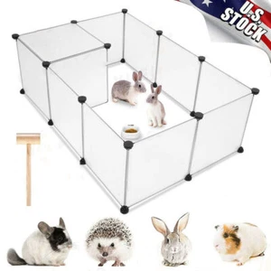 Pet Playpen Plastic Yard Fence Dog Cat Rat Rabbit 12 Panels Indoor Exercise Cage - Picture 1 of 11
