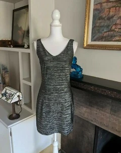 90s Metallic Silver Mini Strapless Dress V-Neck Women's Small/Medium - Picture 1 of 6