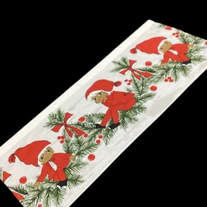 Christmas Holiday Elf Print Curtain Valance 35” X 14” - Picture 1 of 6