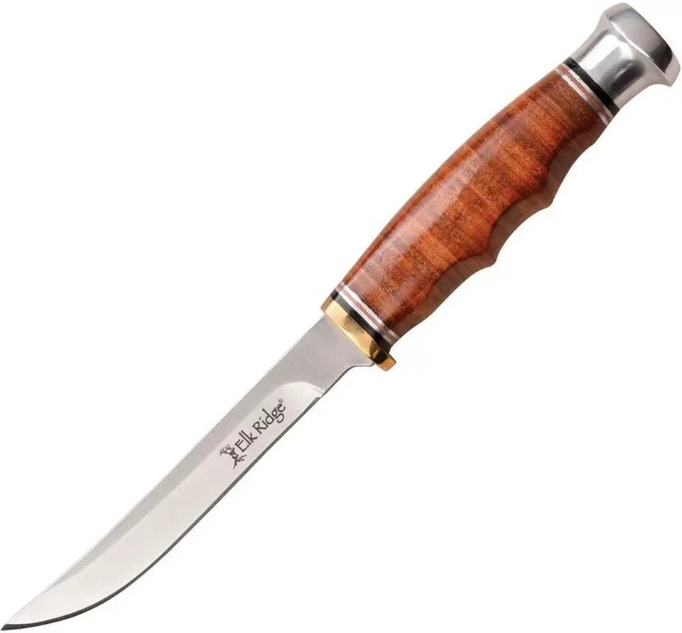 Cuchillo fijo Elk Ridge Outskirt 8Cr13MoV hoja de acero mango apilado ER-200-30LBR Foto 1 de 4