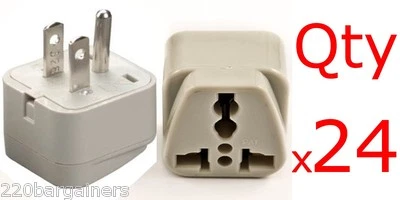 24pk European To American Plug Adapter Type B Universal EU UK To USA Converter - Image 1 of 4