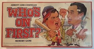 S and R Games Abbott and Costello Who's on First Vintage Board Game 1970s Sealed