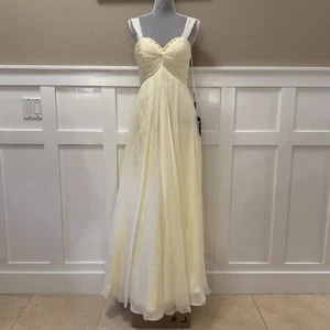 Neu mit Etikett Amelia Couture Maxi Chiffon Kleid Größe: 8 Abschlussball/Cocktail Party/Hochzeit beige - Bild 1 von 17