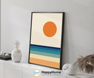 Sun Beach Abstract Wall Art Geometric Abstract Canvas Minimal Art Decor -P550 - Picture 1 of 16