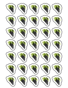 mini uvas, pegatinas de frutas, pegatinas de frutas pequeñas, mini pegatinas, pegatinas para alimentos - Imagen 1 de 4