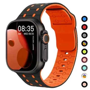 Silicone Strap for Apple Watch Band 46mm 38-49mm iwatch Series 10 9 8 7 6 Ultra - Picture 1 of 32
