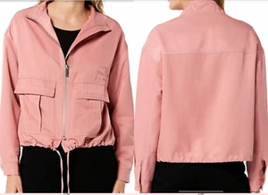 NEW Jaclyn Smith Woven Zip-Front Bomber Jacket PINK PLUS SZ 2X - Picture 1 of 4