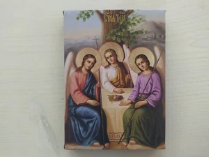 HOLY TRINITY ICON, Greek Orthodox Gallery Wrapped Print on Canvas - Picture 1 of 11