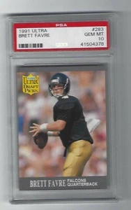 Brett Farve 1991 Fleer Ultra Rookie Card # 283, PSA - Gem Mint - 10.Atlanta   - Picture 1 of 2