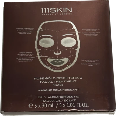 111SKIN Rose Gold Brightening Facial Treatment Mask 5 Count *NIB* Exp: 02/2025 - Image 1 of 4
