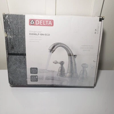 Torneira de banheiro Delta Windemere níquel escovado 2 alças amplo arco alto  - Imagem 1 de 4