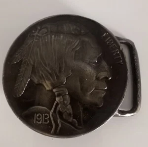 Indian Head Coin Liberty 1913 Vintage Belt Buckle by Buckle up - Picture 1 of 4