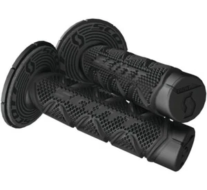 SCOTT Tri-Density Full-Diamond Half-Waffle MX Dirt Bike Grips + Donuts Black - Picture 1 of 1