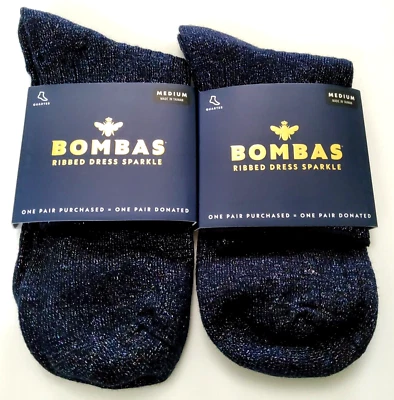 Lote de 2 meias Bombas femininas com nervuras cintilantes tamanho M (8-10,5) - Imagem 1 de 4