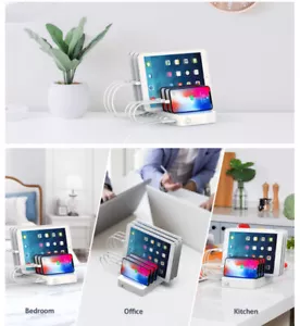 Fast Quick Charger Docking Station 6-Port Charging Cables iPhone iPad Samsung AU - Picture 1 of 10