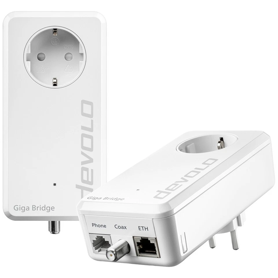 Devolo Giga Bridge Coax Netzwerkadapter 8860 EU IP-Bridge Glasfaser 1000 MBit/s