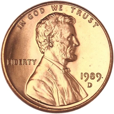 1989 D Lincoln Memorial Cent Choice BU Penny US Coin - Image 1 of 4