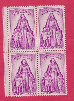 US  SCOTT  #1087     PROTECT AGAINST POLIO  BLOCK OF 4 MINT - Image 1 of 2