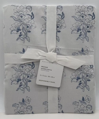 Cortina de chuveiro Pottery Barn Micha estampa floral ~ 72 x 72 ~ Azul Multi - Imagem 1 de 2