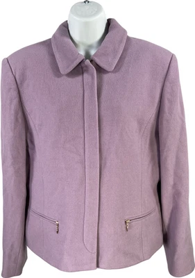 Chaqueta básica informal de colección con cremallera completa de mezcla de lana púrpura Corner para mujer - 14 Foto 1 de 3