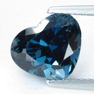 Topazio Blu Londra Naturale 4,33Cts Ravishing Collezione Forma Cuore Gemma - Foto 1 di 5