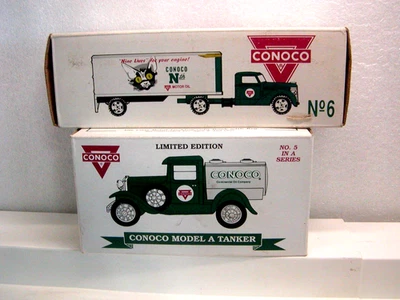 ERTL -Liberty-1928-1948 Conoco Tractor Trailer Tanker truck banks 2 pc lot new - Image 1 of 4