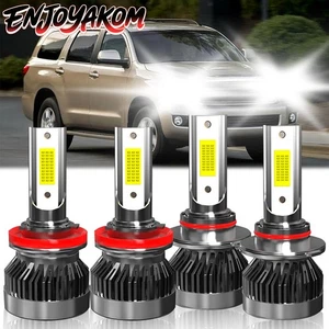 For Toyota Sequoia 2008-2018 Car LED Headlights Bulb High Low Beam 4Pcs White - Picture 1 of 11