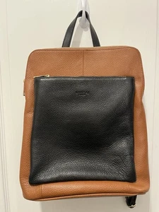 Unicai Firenze Italian Leather Two Tone Brown Black Convertable Backpack Bag - Picture 1 of 9