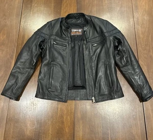 Motorcycle Jacket Genuine Leather Tons Of Bike Gear Size Medium - Foto 1 di 12