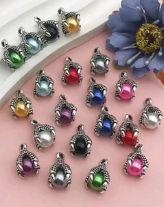 Pendentif à l'unité, griffe avec perle, coloris aux choix ! (A68) - Picture 1 of 1