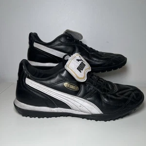 PUMA King Astro Turf Football Boots Trainers Mens UK 7.5 Black Leather Soccer - Picture 1 of 11