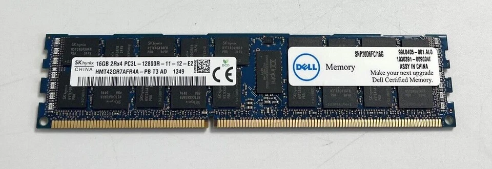 Dell SNP20D6FC/16G 16GB PC3-12800 DDR3-1600MHz ECC CL11 240P DIMM 1.35V Memory - Image 1 of 1