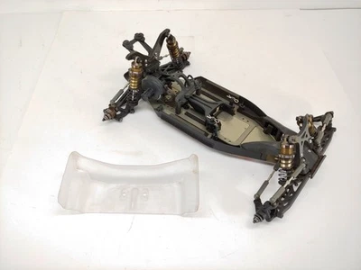 Kyosho Ultima RB6 1/10 2wd Buggy Roller Slider Chassis Used w/ Wing - Image 1 of 4