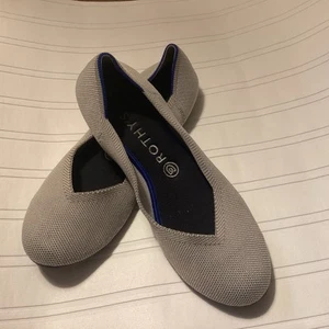 Rothy's Beige "The Flat" Machine Washable Round Toe Slip-On Ballet Shoes - 9M - Picture 1 of 15