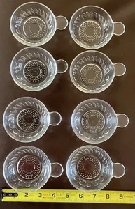 Vintage französischer kleiner Henri Maire Glas Tastevin / Weinbecher. 4er Set - Bild 1 von 4