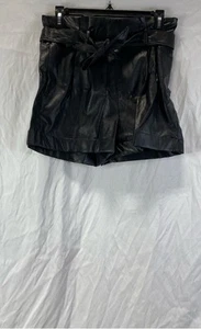 NWT Express Womens Black Shortie Extreme High-Rise Belted Paperbag Shorts Size 6 - Picture 1 of 8