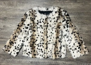 Love Token Rabbit Fur Animal Print Jacket Size Small - Picture 1 of 9