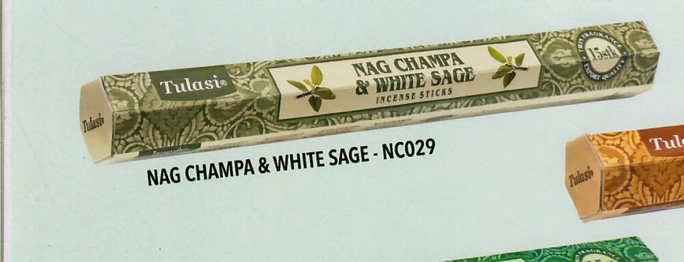 Tulasi Nag champa / white sage incense sticks [6 Pack of 15 Gms ] 120sticks - Image 1 of 1