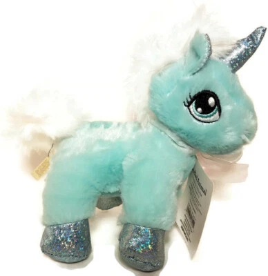 Dan Dee Collectors Choice Small BLUE UNICORN Plush Stuffed Animal Toy Blue 7" - Image 1 of 4