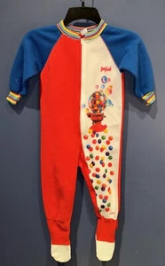 4/5 Vintage Blanket Romper, Full Zip, Foot, 1985 Lisa Frank, Bubble Gum Pajamas - Picture 1 of 8